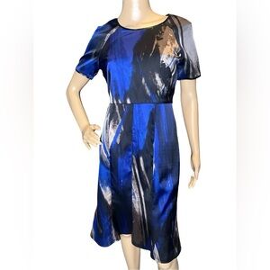 Tahari Women's Zahara Brilliant Blue Mermaid Satin
Lined Business Dress Size 4
